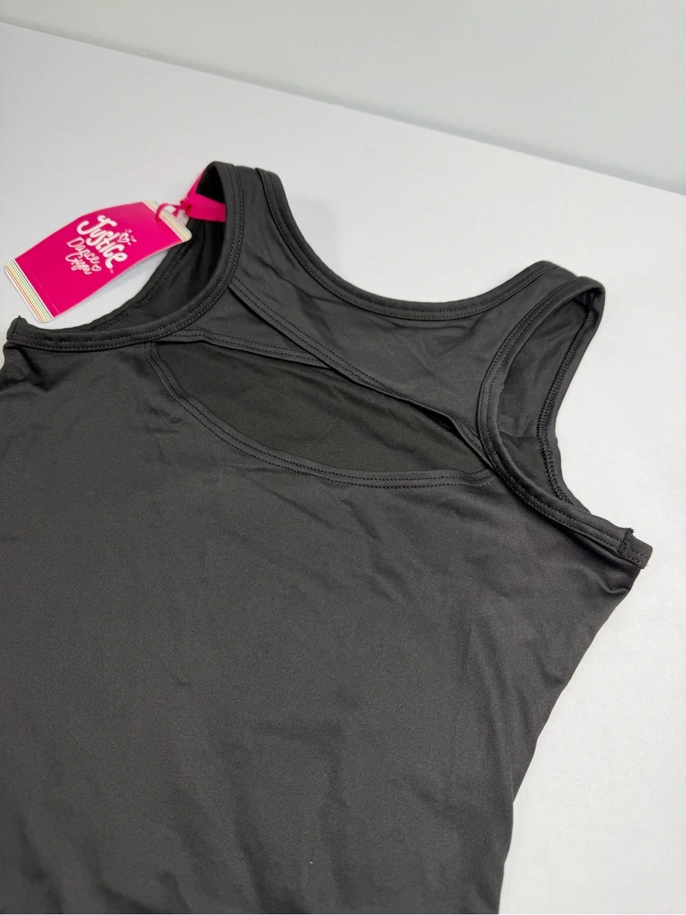 Justice Black One-Piece Dance Gym with‎ Gold Logo Meduim (10)